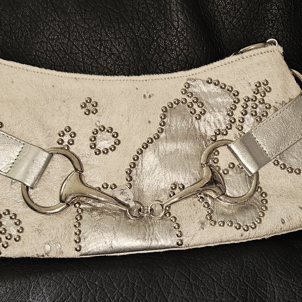 BB Simon  Silver Acid Washed Hair on Hide Designer Bag